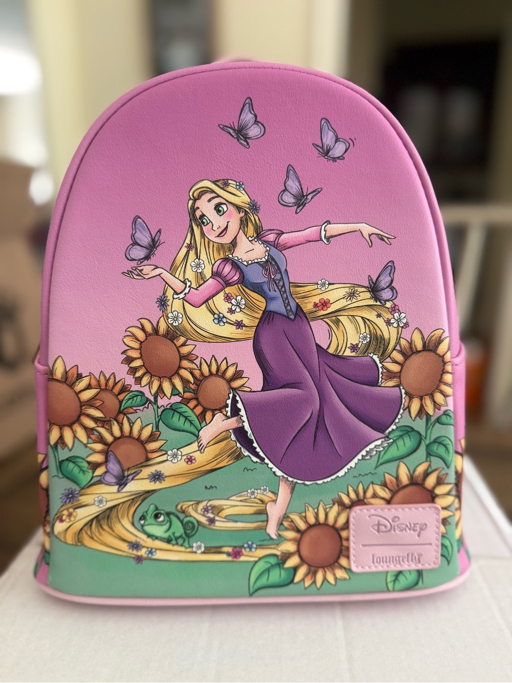 Disney Loungefly Rapunzel Pink Sunflower Mini Backpack